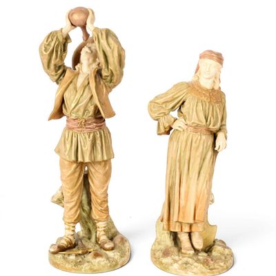 Sale Photo Thumbnail #216: Royal Worcester Blush Ivory Porcelain Romanian Figures