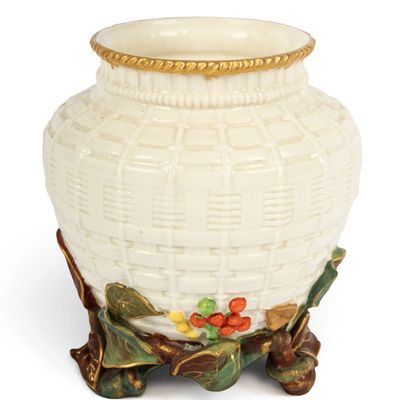 Sale Photo Thumbnail #199: Royal Worcester Porcelain Wicker & Ivy Vase
