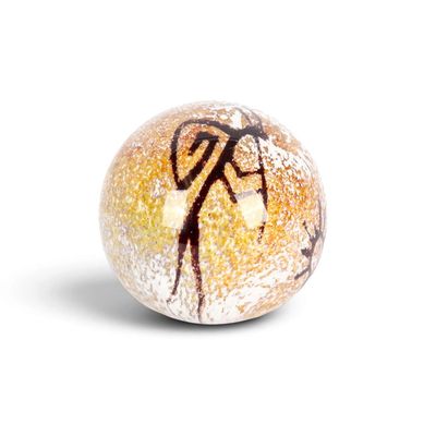 Sale Photo Thumbnail #493: Richard Satava Art Glass Petroglyph Paperweight