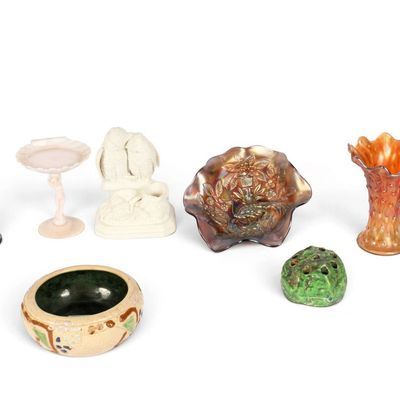 Sale Photo Thumbnail #129: Estate Decorative Arts Incl. Carnival Glass, Weller Coppertone, Etc,
