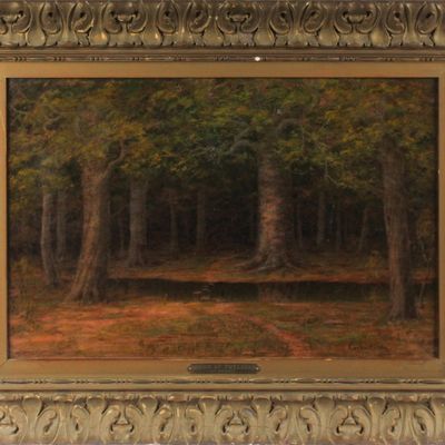 Sale Photo Thumbnail #369: John Franklin Earhart (Cincinnati/Ohio, 1853-1938) Woods at Twilight, Painting