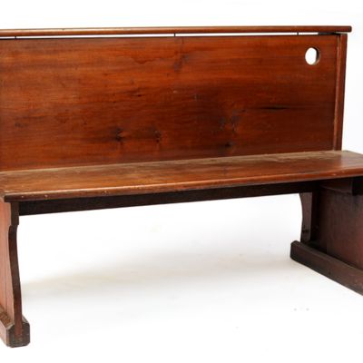 Sale Photo Thumbnail #151: Antique Country Pine Church Bench