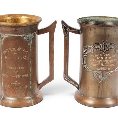 Sale Photo Thumbnail #249: Two Heintz Art Metal Shop Sterling on Bronze Trophies