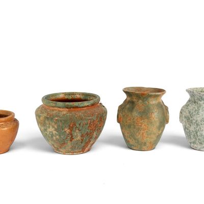 Sale Photo Thumbnail #281: Four Pieces of Burley Winter Arts & Crafts Pottery