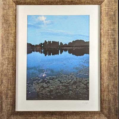Sale Photo Thumbnail #133: Framed Frank Juge Moonglow On The Rhone River Photo