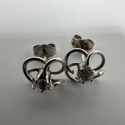 Sale Photo Thumbnail #113: 14K White Gold CZ Solitaire Stud Earrings M89
