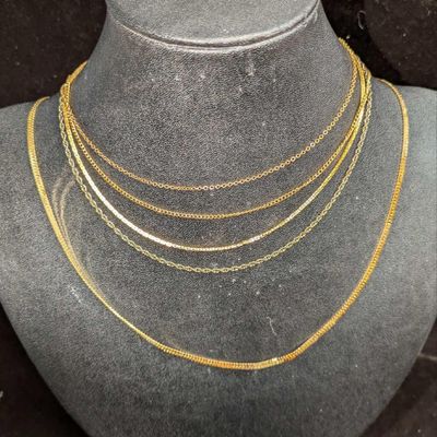 Sale Photo Thumbnail #324: 5 Vintage Gold Tone Chain Necklaces Monet