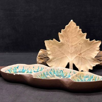 Sale Photo Thumbnail #317: 2pc Fall Themed Ceramic Trinket Trays