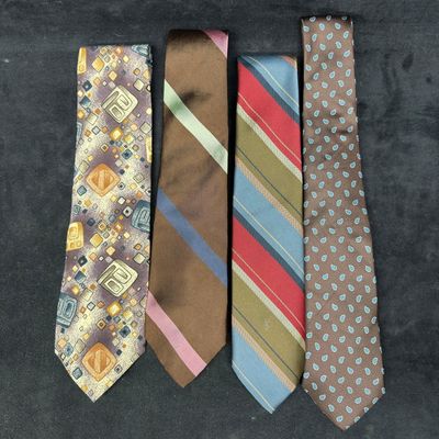 Sale Photo Thumbnail #152: Lot of 4 Designer Men Silk Neckties Yves Saint Laurent and Christian Dior