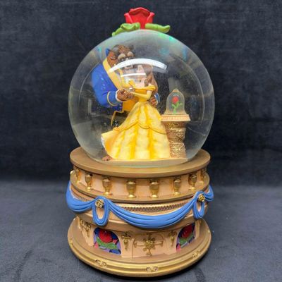 Beauty and the Beast Enchanted Rose Disney Store Musical Snow Globe