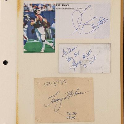 Sale Photo Thumbnail #383: Autographed Football & Baseball Note Card Paper