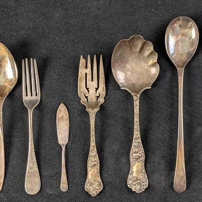 Sale Photo Thumbnail #405: 8 Vintage Stainless Steel Silverplate Sterling Silverware