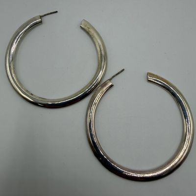 Sale Photo Thumbnail #166: Large Tubular Design Sterling 925 Silver Earrings HG11