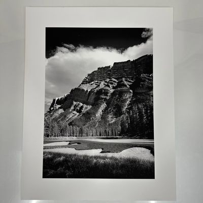 Sale Photo Thumbnail #451: Black and White Landscape Photograph Print Mountain and Golf Course Scene Large Format A