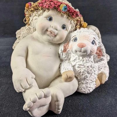 Sale Photo Thumbnail #262: Dreamsicles Baby Angel with Lamb Figurine "Twosome"
