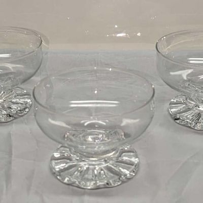 Sale Photo Thumbnail #281: 3 Vintage Glass Dessert Footed Bowls
