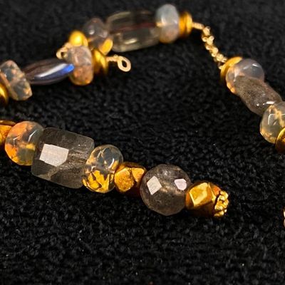 Sale Photo Thumbnail #399: Unfinished Gold Labradorite Necklace