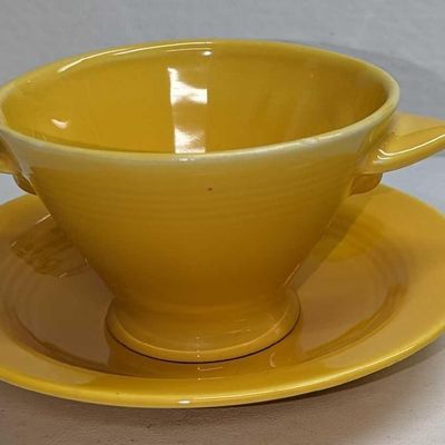 Sale Photo Thumbnail #398: Vintage Ceramic Soup Bowl With Saucer