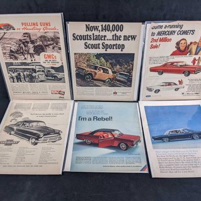 Sale Photo Thumbnail #421: Vintage Car Advertisement Lot GMC, Ford, Chevrolet
