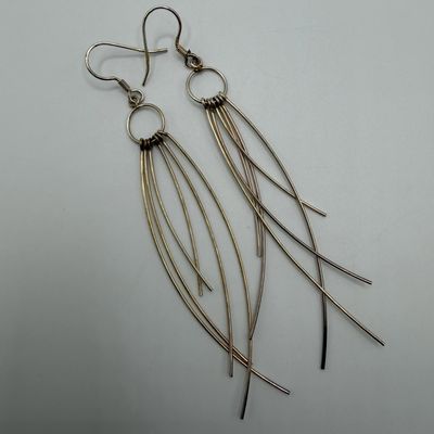 Sale Photo Thumbnail #225: Multi Strand Dangle Earrings Sterling Silver HG21