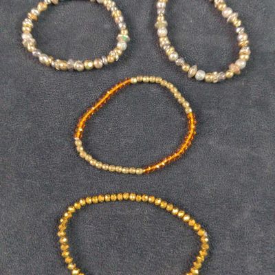Sale Photo Thumbnail #132: Four Metallic Plastic Beads Bracelets