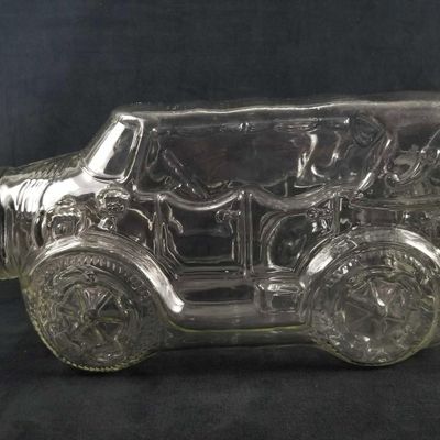 Sale Photo Thumbnail #137: Large Clear Glass Cookie Jar In Shape Of Antique Car