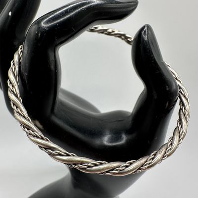 Sale Photo Thumbnail #228: Silverwork Twisted Rope Design Silver Bangle Bracelet M44