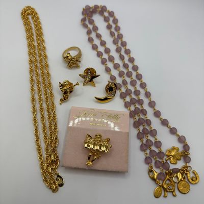 Sale Photo Thumbnail #202: Kirks Folly Fairy Godmother Jewelry Group with Necklace Pins Ring Pin Set
