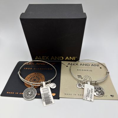 Sale Photo Thumbnail #479: Alex and Ani Charm Bangle Bracelets True Direction and Scorpio Set