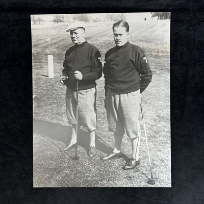 Sale Photo Thumbnail #415: Black and White Golf Photography Print Bobby Jones and Colonel Robert P. Jones Vintage Golfers