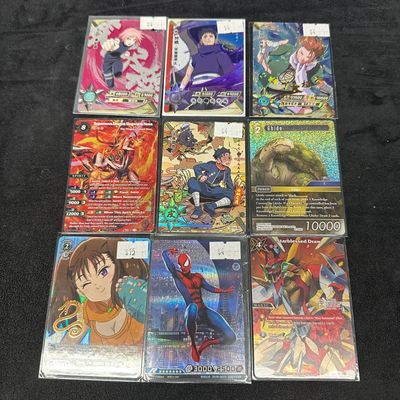 Sale Photo Thumbnail #410: Mixed Anime and gaming Holo Trading Card Set of 9 Naruto Spider-Man Final Fantasy