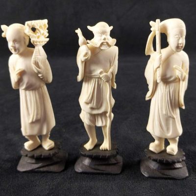 Sale Photo Thumbnail #233: White Resin 3 Figurines Xiangzi Nezha Zhong Kui