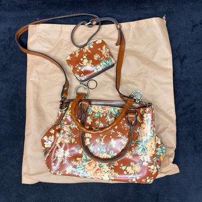 Sale Photo Thumbnail #460: Patricia Nash Floral Leather Satchel Crossbody Handbag Zip Coin Purse