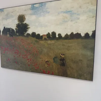 Sale Photo Thumbnail #274: Large framed canvas print of Claude Monet's "Poppies" painting, featuring a thin black frame.