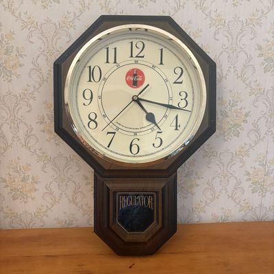 Sale Photo Thumbnail #452: Coca-Cola Regulator Style Battery Operated Quartz Wall Clock 1998
