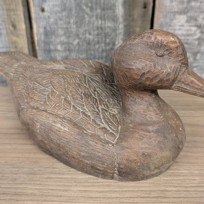 Sale Photo Thumbnail #296: Hand Carved Wooden Mallard Hen Decoy