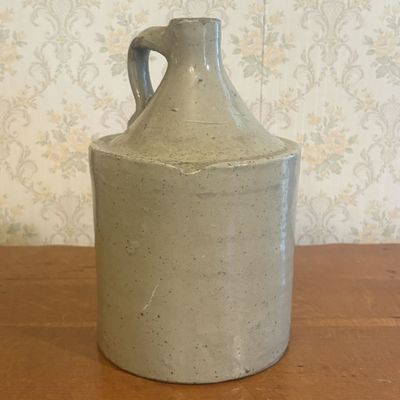 Sale Photo Thumbnail #116: Antique American Salt Glazed Stoneware Shoulder Jug