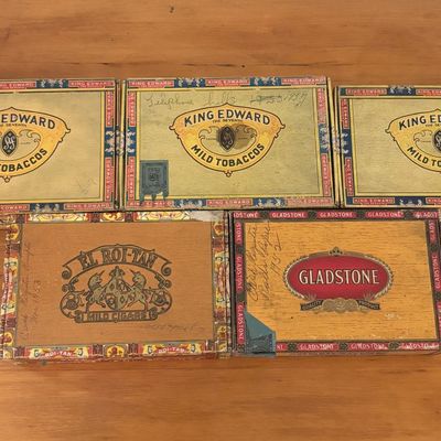 Sale Photo Thumbnail #454: An Assortment of Vintage King Edward, El Roi-Tan, and Gladstone Cigar Boxes