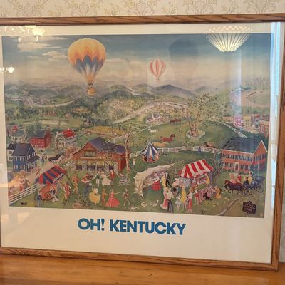 Sale Photo Thumbnail #632: Erika J. Kaiser Framed Offset Lithographic Poster Oh! Kentucky