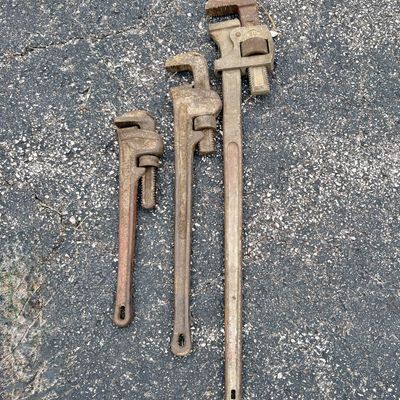 Sale Photo Thumbnail #800: Three Vintage Pipe Wrenches Including Walworth