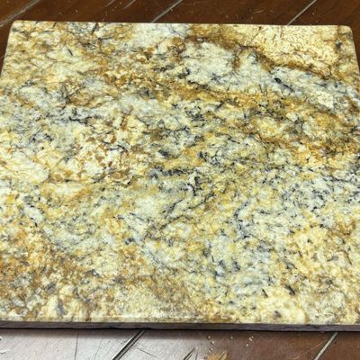 Sale Photo Thumbnail #742: Polished Gold and Cream Brazilian Granite Square Remnant