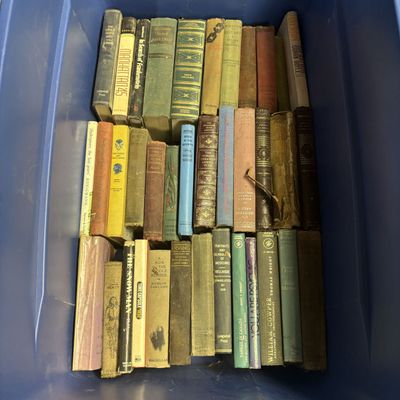 Sale Photo Thumbnail #750: A Collection of Antique and Vintage Hardcover Books Including Literature, History, and Science