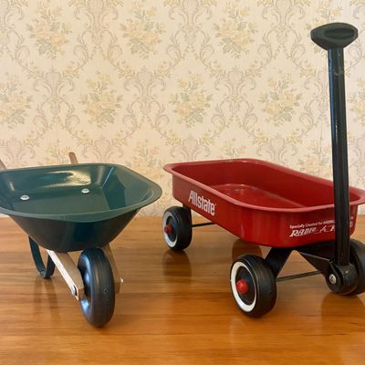 Sale Photo Thumbnail #406: Two Miniature Metal Toys Including a Radio Flyer Allstate Promotional Wagon