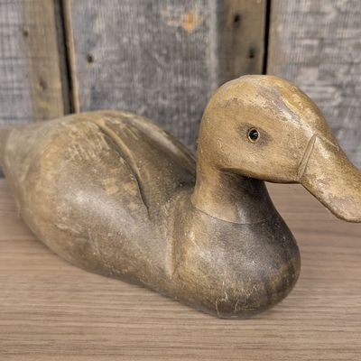 Sale Photo Thumbnail #297: Hand Carved Wooden Hen Shoveler Duck Decoy