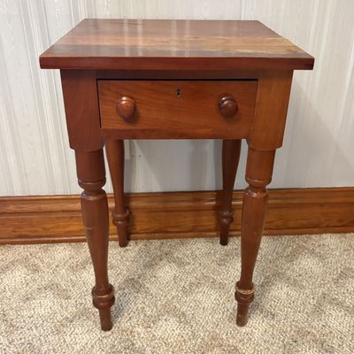 Sale Photo Thumbnail #471: American Federal Style Solid Cherry Single Drawer Side Table