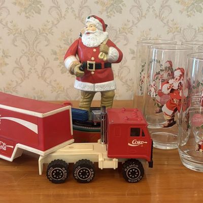 Sale Photo Thumbnail #407: Collection of Coca-Cola Holiday Memorabilia Including Remco Semi Truck and Animated Musical Santa