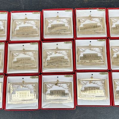 Sale Photo Thumbnail #796: A Collection of 24K Gold Flashed Brass Kentucky Governor's Mansion Commemorative Ornaments