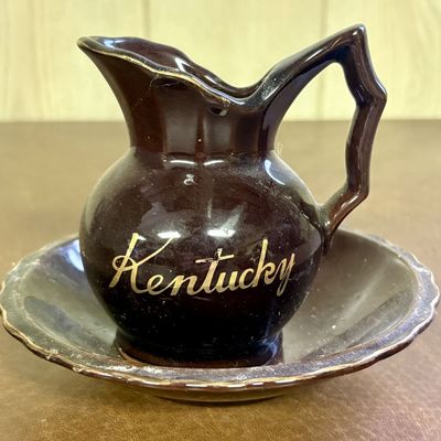 Sale Photo Thumbnail #672: A Two Piece Kentucky Souvenir Miniature Ceramic Pitcher and Basin Set
