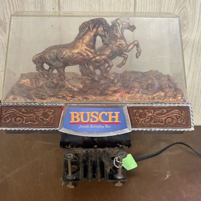 Sale Photo Thumbnail #676: Vintage Busch Beer Western Theme Lighted Motion Display