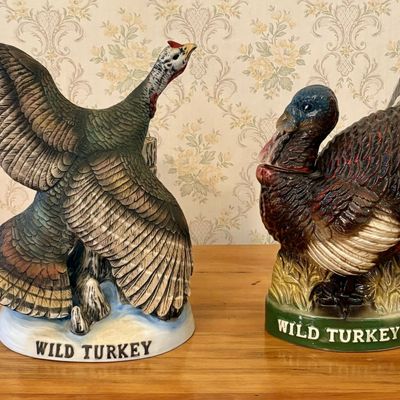 Sale Photo Thumbnail #332: Two Wild Turkey Austin Nichols 101 Proof 8 Year Old Porcelain Bourbon Whiskey Decanters